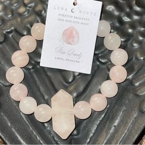 Rose Quartz Bead Bracelet NEW